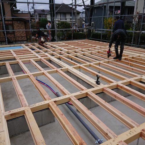 Ｋ様邸工事日記＿土台敷き